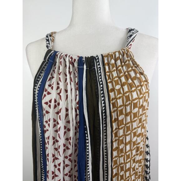 Elan New Western Tiered Maxi Dress Small Halter Tie Neck Bohemian Southwestern - Picture 4 of 15